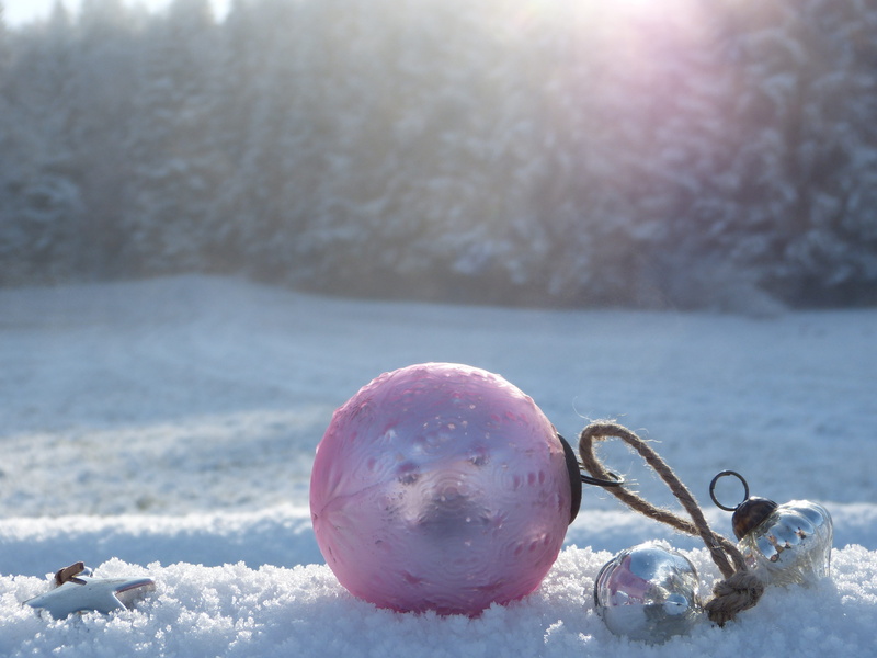 nature, close-up, sphere, wintry, of course, forest, focus on foreground, loneliness, plant, 4K, sunny, christmas motif, away, give, outdoors, meditation