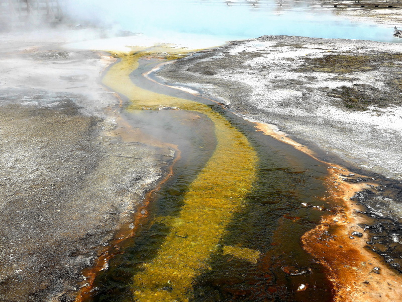 water, land, no people, smoke - physical structure, steam, hot spring, tranquil scene, beauty in nature, scenics - nature, day, Usa, outdoors, Nature, Yellow Stone