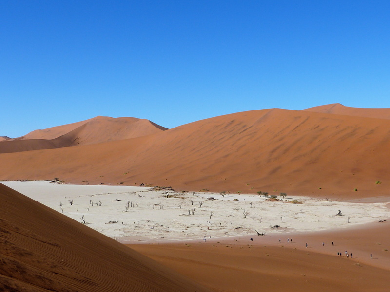 mood, dunes, no people, heiss, clear sky, scenics - nature, karg, namibia, tranquility, land, travel, atmospheric, arid climate, nature, salt lakes, sand dunes