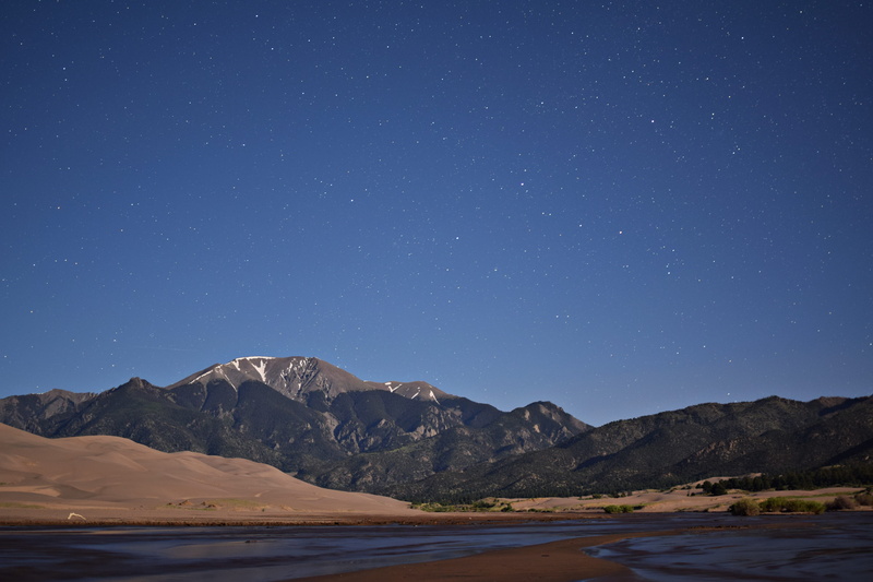 outdoors, sky, mountain range, 5K, star, no people, space, nighttime, sand dunes, mountain, tranquility, clear sky, night photography, mountains, united states