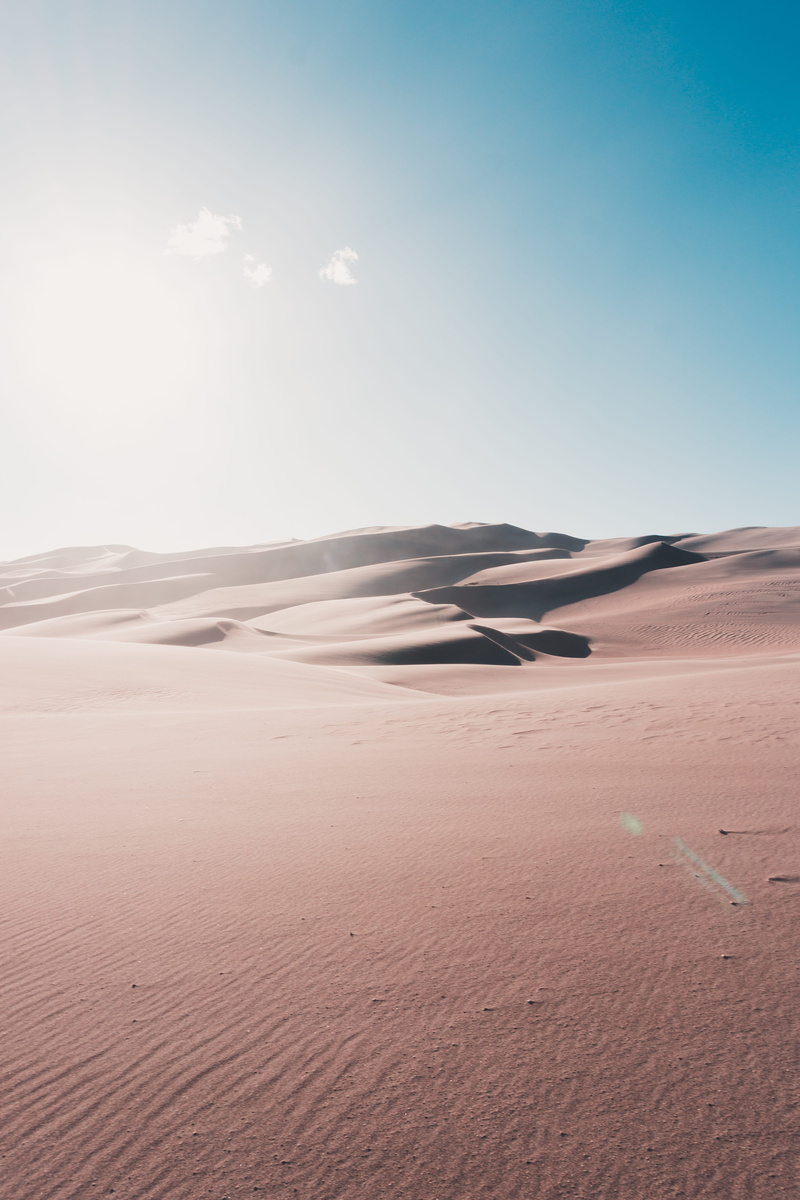 sand dunes, climate, environment, national park, colorado, sunlight, sky, windy, horizon over land, united states, non-urban scene, day, outdoors, 5K