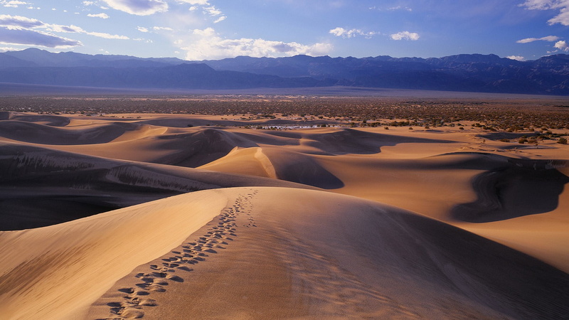 landscape, desert, California, 1080P, USA, dunes, mountains, clouds, nature, Death Valley