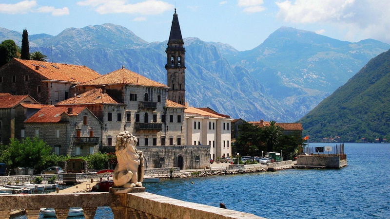 1080P, village, mountains, nature and landscapes, coastal, church, greek, coast