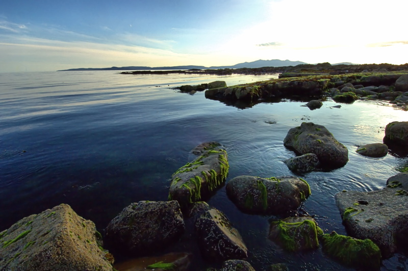 4K, Ayrshire, nature, Rocks, Sunset, landscape, scenics, water, Shore, coastal, beach, body of water, Ardrossan, Point, body, rock - Object, outdoors
