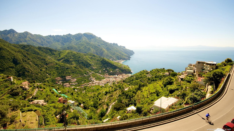 italian, coast, village, 1080P, coastal, hills, view, nature and landscapes