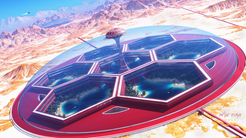 futuristic, Artur Rosa, 1080P, oases, digital art