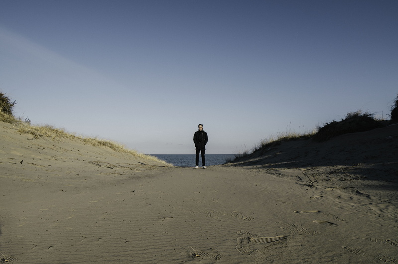 beach, tree, land, sea, sand, 4K, non-urban scene, minimalism, beauty in nature, nature, men, minimal, day, sand dunes, lake michigan, leisure activity