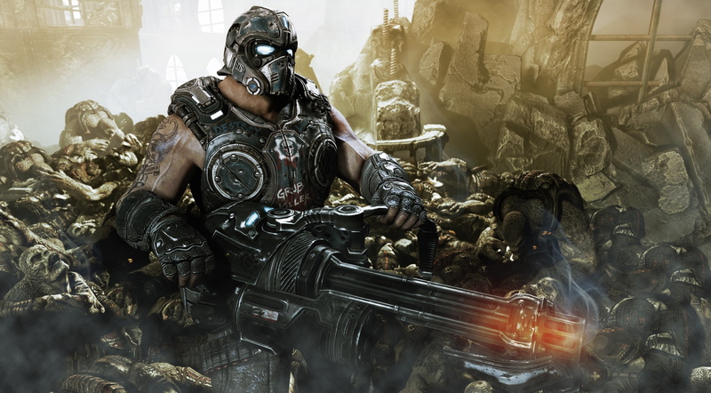 gears of war 3 screenshots, real people, human representation, men, armored, Gears Of War, art and craft, 2K, holding, statue, day, man, outdoors, creativity