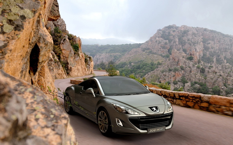 road, 1080P, peugeot 308 rcz горы, Peugeot