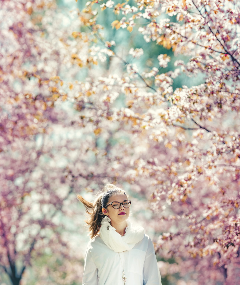 real people, springtime, only women, day, happiness, leaf, young Adult, beauty, Blossom, women, Flower, area, nature, pink, leisure activity, fashion, adult