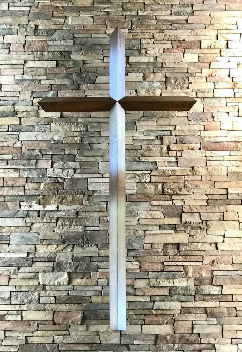 stone wall, building exterior, brick wall, Cross, Wall, low angle view, 2K, wall - building feature, day, belief, old, pattern, Stone, outdoors, wood - material