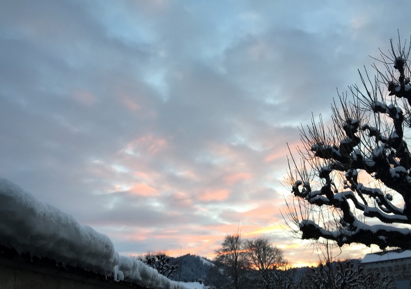 tranquility, environment, sky, nature, winter, evening sky, plant, cloud - sky, mood, sunset, tree, idyllic, frozen, weather mood, cold temperature, snowcapped mountain