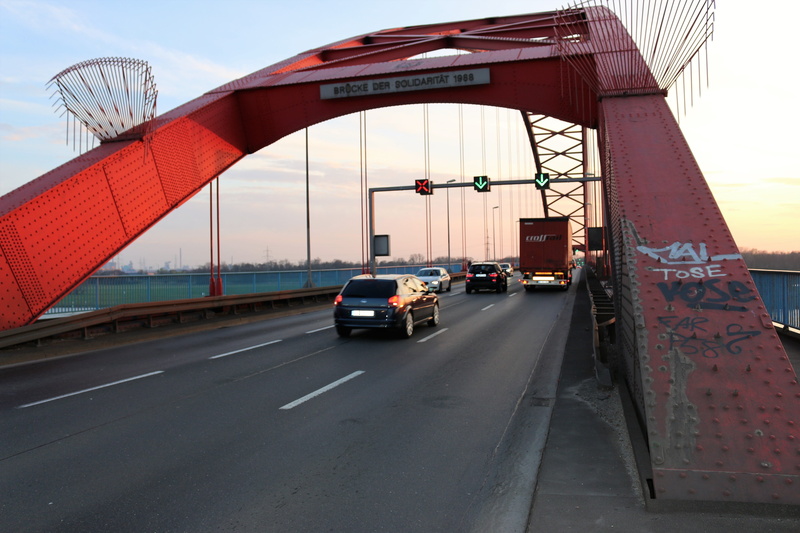 transportation, 5K, sky, Bridge, mode of transportation, architecture, motion, road, street, Rheinhausen, Solidarity, bridge - man made structure, built structure