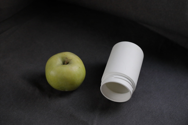 granny smith apple, jar, frosted, paint, 5K, bottle, matte, two objects, glass jar, food and drink, food, apple, healthy lifestyle, high angle view, black background