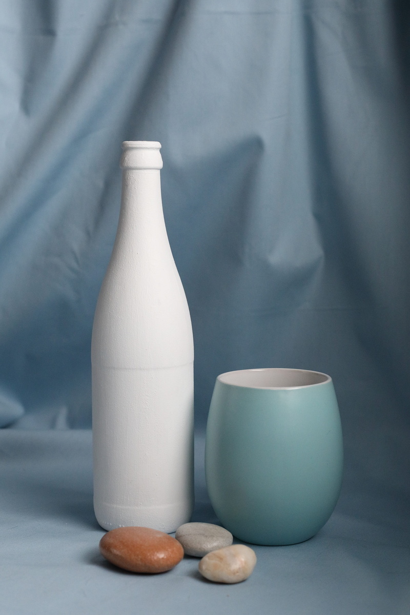bottle, paint, frosted, cup, drawing, glass, stone, pebble, shape, light, healthy eating, close-up, refreshment, food, nature, indoors, wellbeing, diffused