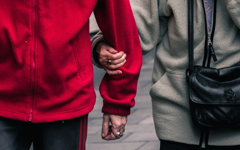 ring, couple, males, woman, close-up, lifestyles, love, old, sport, life, red, street, person, partner, arm, urban Scene, clothing, fashion, man, care