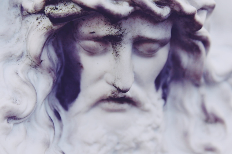 cemetery, rest, faith, human body part, holy, relaxation, face, artwork, selective focus, human face, contemplation, memorial, front view, memory, eyes closed