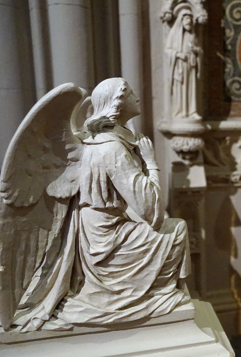 religion, female likeness, representation, belief, architecture, sculpture, prayer, st grace catherdral, art and craft, male likeness, indoors, 2K, creativity