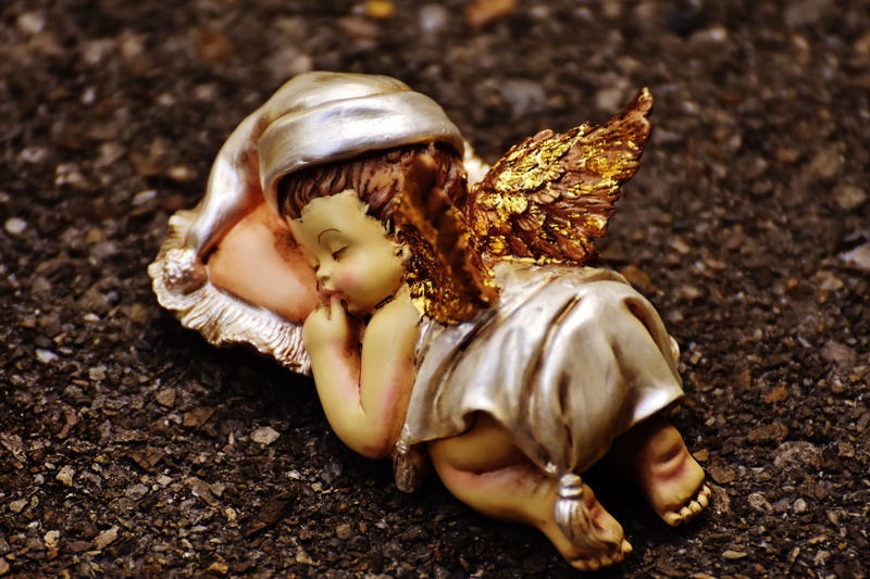 selective focus, human representation, statue, innocence, christmas, full length, art, 5K, angel, decorative, sleeping, figures, doll, angel figure, figurine