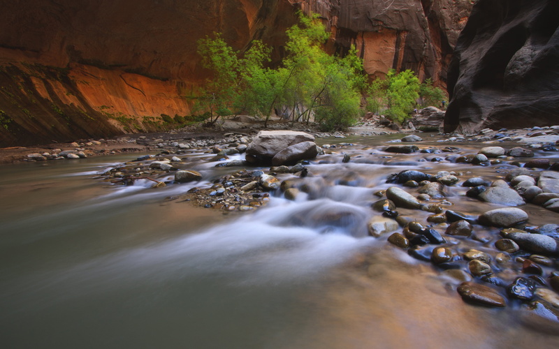 motion, solid, hd, forest, non-urban scene, flowing, rock - object, flowing water, 4K, canyon, land, virgin, blurred motion, water, long exposure, beauty in nature