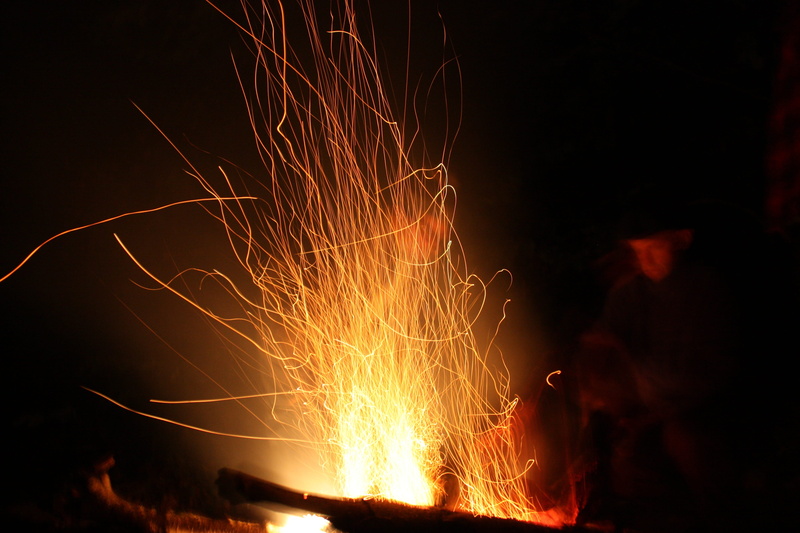 flame, blazing, burning, orange color, camping, exploding, illuminated, blurred motion, campfire, outdoors, warning sign, 4K, chaos, black background