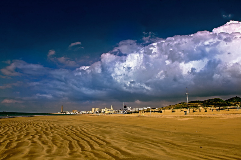 outdoors, beach rule, power in nature, Cadiz, travel, blue, jaimepf, landscape, Rule, Chipiona, clouds, desert, nature, sun, 5K, water, built structure