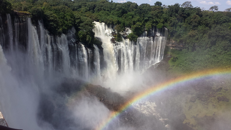 plant, splashing, 4K, long exposure, angola, nature, power in nature, non-urban scene, motion, rainbow, sustainability, waterfall, tourism, scenics - nature