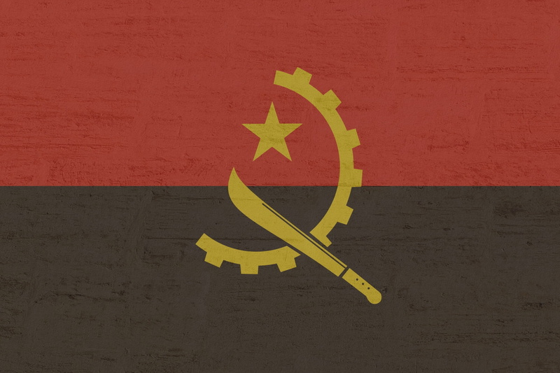 flag, wall - building feature, concrete, art and craft, paint, symbol, backgrounds, red, mural, angola, built structure, architecture, yellow, day, information