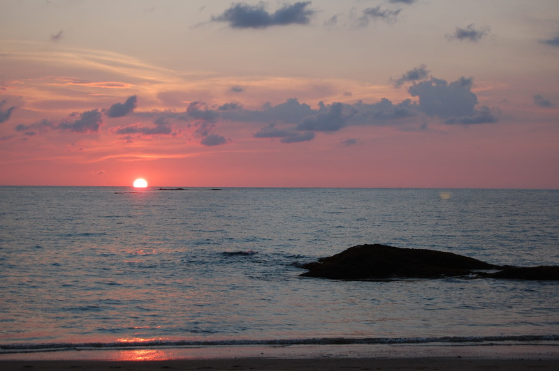 outdoors, sky, nature, landscape, water, sunset, non-urban scene, 2K, no people, idyllic, rock, tranquil scene, orange color, scenics - nature, khao lak