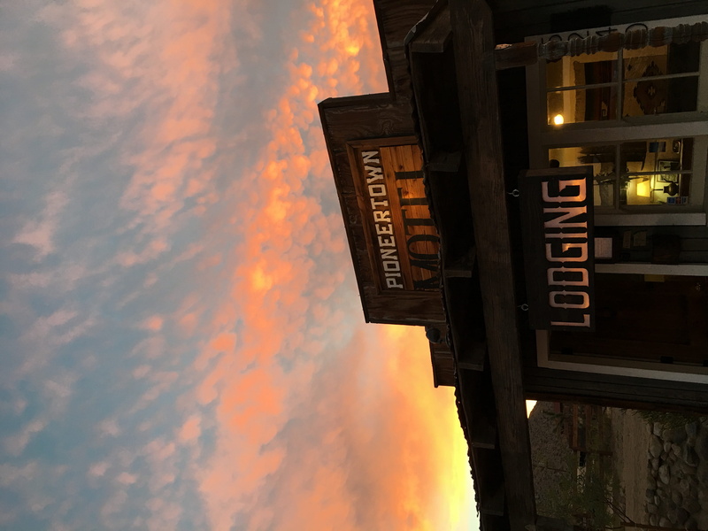travel destinations, cloud - sky, communication, united states, religion, sunset, text, architecture, skys, yucca valley, orange color, no people, building