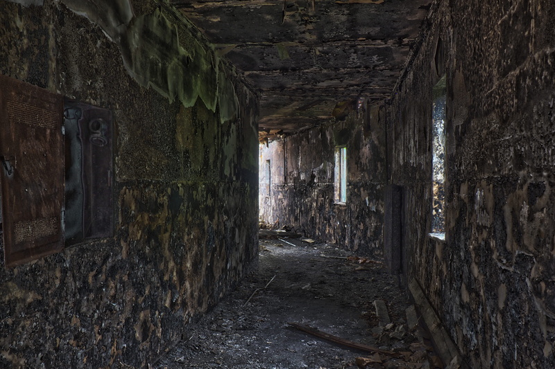 out brand, dilapidated, old, day, house, shabby, deterioration, fire damage, ruin, past, gang, mood, indoors, arcade, 4K, russ, the way forward, destruction