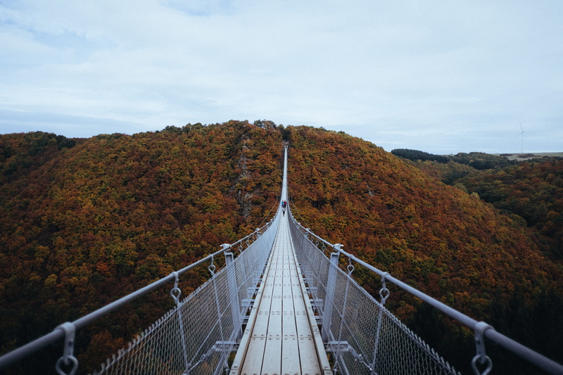 white clouds, mountain, the way forward, walking, outdoors, white, bridge, beauty in nature, forest, change, direction, scenics, tree, gray, daytime, no People
