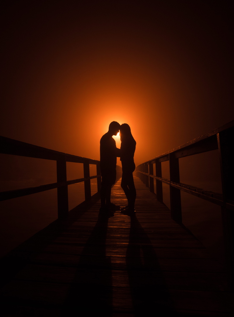 nature, togetherness, orange color, sunlight, light, bridge, dock, man, human, water, women, footbridge, waterfront, railing, building, pier, flare, person