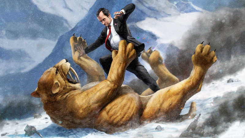 Fight, Man, Saber-toothed tiger, 1080P