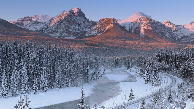 winter, mountain peak, blue, beauty in nature, scenics - nature, evergreen tree, alberta, cold temperature, canadian rockies, terrain, fir forest, alberta rocky mountains