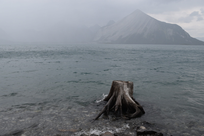 mountain, volcanic crater, mountain peak, fog, non-urban scene, land, volcano, kananaskis, smoke, outdoors, idyllic, lake, day, 5K, mist, no people, tranquility