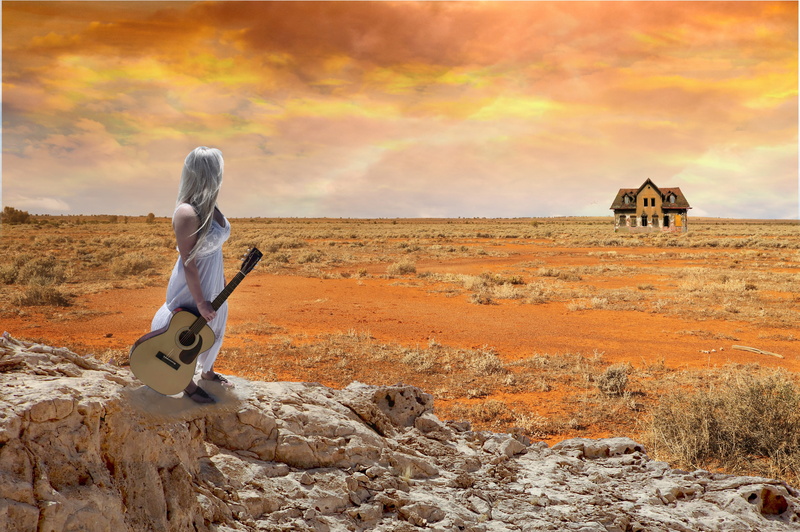 real people, woman, abandoned, lonely, loneliness, non-urban scene, 4K, ground, environment, sky, steppe, cloud - sky, solid, summer, orange color, dry