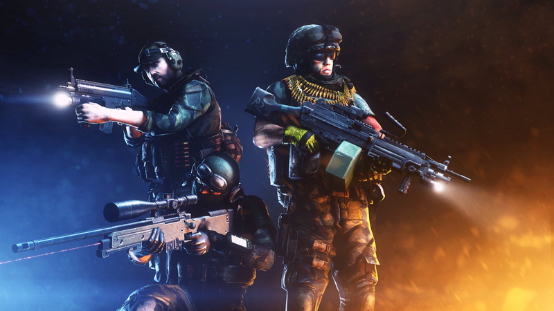 helmet, adult, holding, battlefield, headwear, night, men, front view, people, Sniper, soldiers, two people, battlefield 3, three quarter length, mid adult