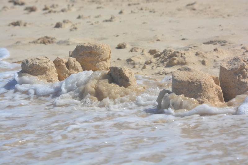 outdoors, tranquil scene, marine, motion, summer, day, beach, 5K, sand, waves, beauty in nature, sand castle, coastline, scenics - nature, rock - object