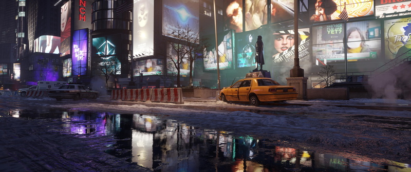 night, The Division, the city, street, devastation, Tom Clancys, lights, 5K
