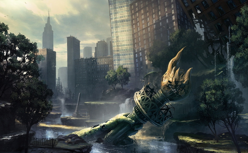 new, Crysis, york, built structure, video game, male likeness, architecture, buildings, torch, statue, new york city, day, nature, new york, plant, Games