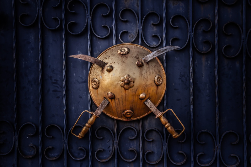 fence, protection, no people, safety, sord, closed, swords, abstract, pattern, day, entrance, text, patrick hendry, background, shield, security