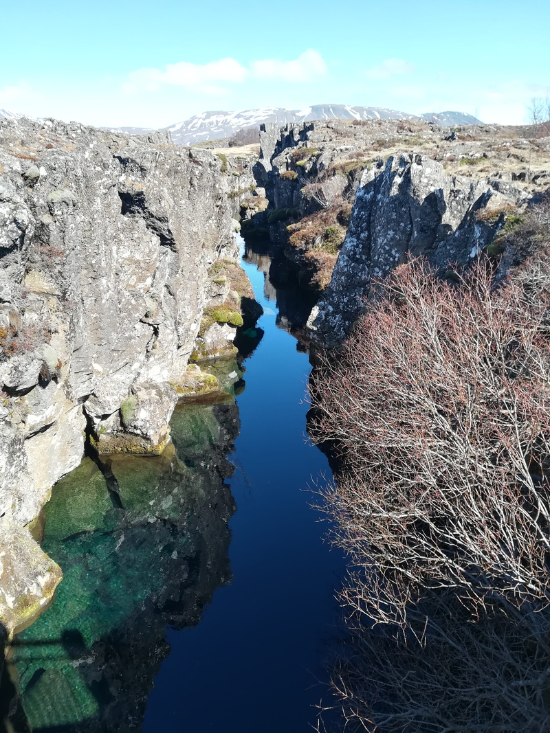 tranquil scene, rock - object, valley, stream, solid, 4K, tranquility, ditch, rock formation, sea, cliff, tectonic plates, reflection, scenics - nature