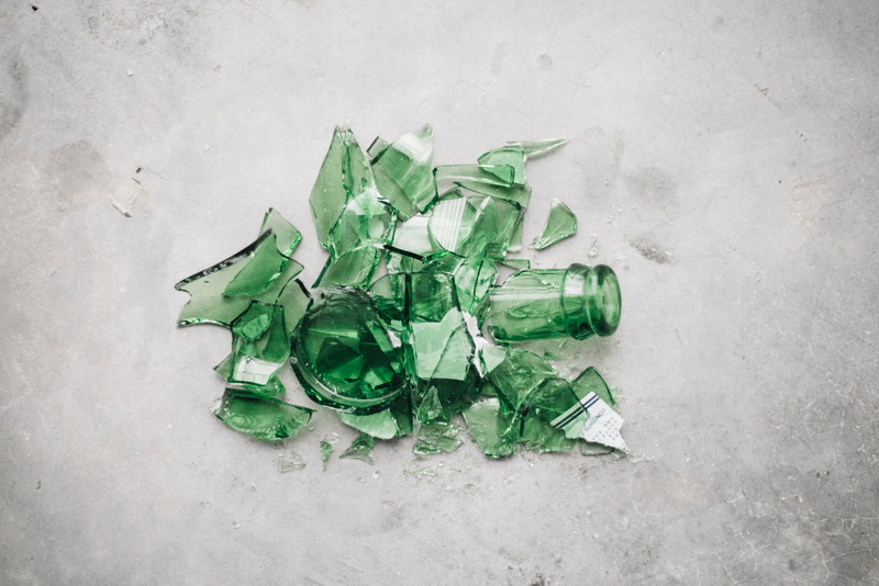 concrete, plant part, 5K, green, flatlay, indoors, gray, environment, bottle, textured effect, beer, backgrounds, broken, leaf, recycling, studio shot