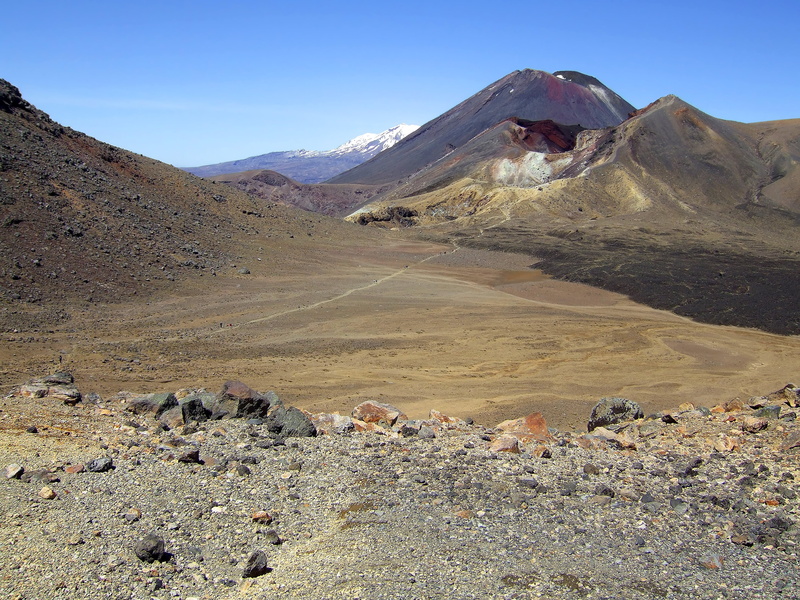 no people, mountain peak, land, tongariro crossing, outdoors, rock - object, red soil, volcano, mountains, nature, mountain range, sky, mountain, desert