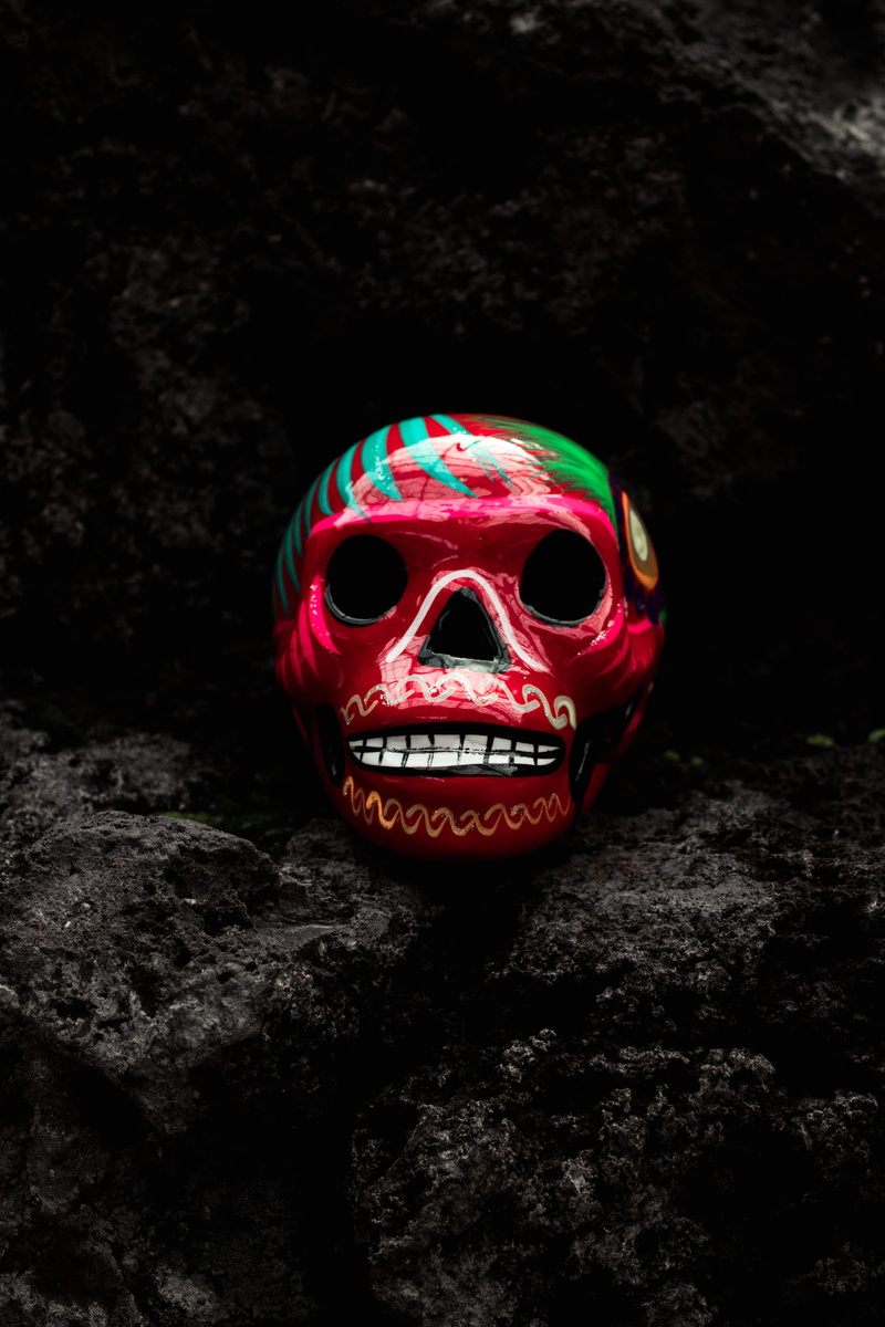 street, rock - object, representation, craft, decor, rock, day, ceramic, black, ornament, close-up, human representation, spooky, outdoors, no people, multi colored