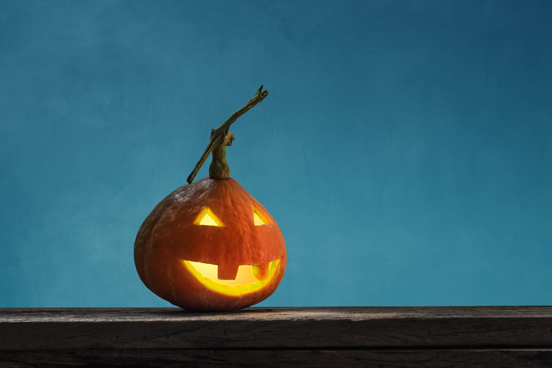 art and craft, creativity, jack, orange color, Halloween, photo, food, blue background, healthy eating, freshness, celebration, still life, blue, single object