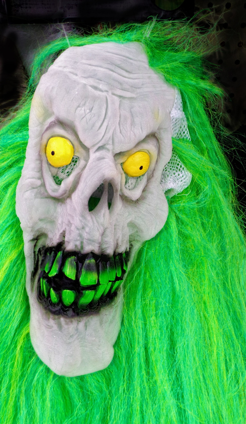 outdoors, halloween costume, evil, fun, humor, mask, spooky, day, disguise, representation, fear, horror, green color, anthropomorphic, costume, scary