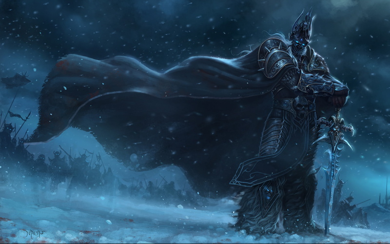 king, games, swords, armor, world of warcraft, artwork, 2K, arthas, snow, warcraft, lich king