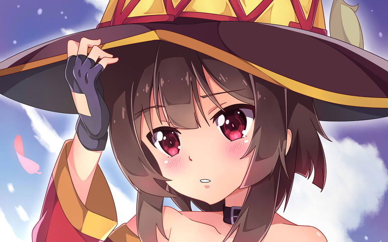 outdoors, witch hat, one person, arts culture and entertainment, close-up, konosuba, kono subarashii sekai ni shukufuku wo, fashion, 1080P, nature, lifestyles